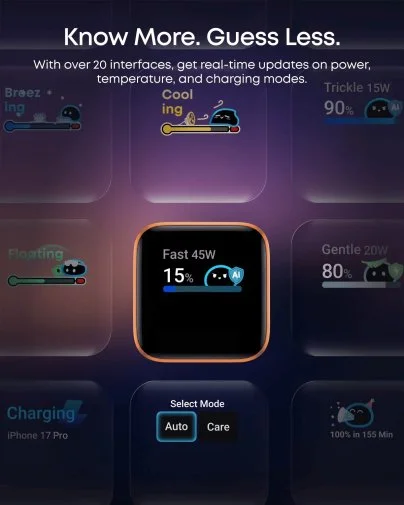 Фото: Зарядний пристрій Anker Nano Charger Smart Display 45W Black (A121DG11) № 9 | KTC