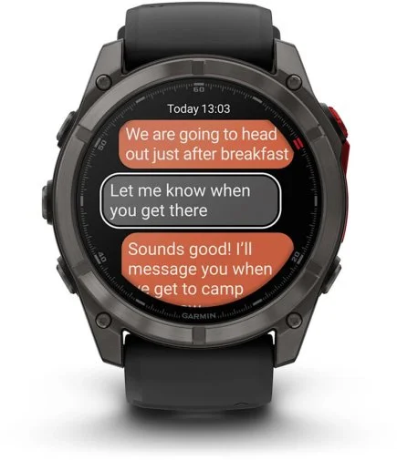 Фото: Смарт годинник Garmin fenix 8 - 51mm MicroLED Sapphire Carbon Gray DLC Titanium with Black/Pebble Gray Silicone Band (010-03380-05) № 22 | KTC