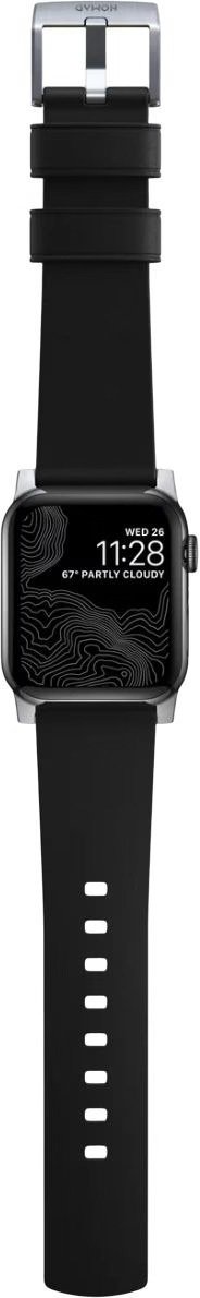 Ремінець Nomad for Apple Watch 46mm/49mm - Active Pro Silver Hardware Black (NM1A41SNW0)