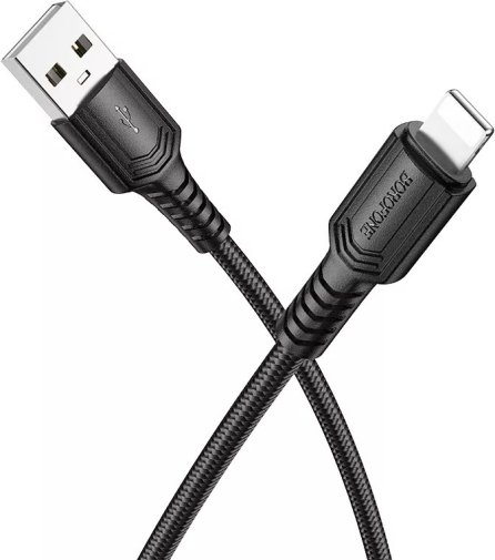Кабель BOROFONE BX116 Certain 12W AM / Lightning 1m Black (6941991119743)
