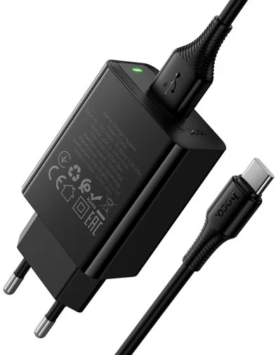 Фото: Зарядний пристрій Hoco CS92A Leader 18W Black with AM/Type-C (6942007671057) № 16 | KTC