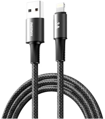 Фото: Кабель Remax WindSpeed Series CB25 3A AM / Lightning 1.2m Black (6954851247692) № 3 | KTC