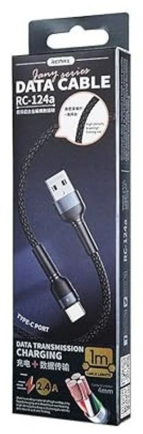 Фото: Кабель Remax Jany Series RC-124 2.4A AM / Lightning 1m Black (6972174152837) № 6 | KTC