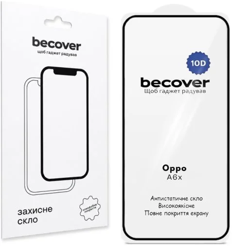 Фото: Захисне скло BeCover 10D for Oppo A6x - Black (716109) № 8 | KTC