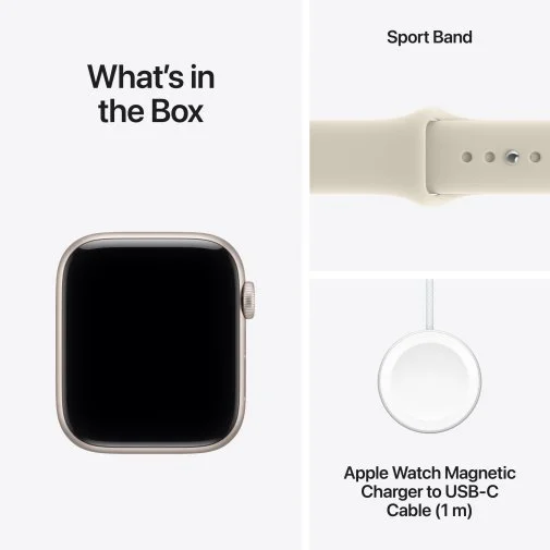 Фото: Смарт годинник Apple Watch SE 3 New GPS 40mm - Starlight Aluminium Case with Sand Sport Band - M/L (MJKW4) № 15 | KTC