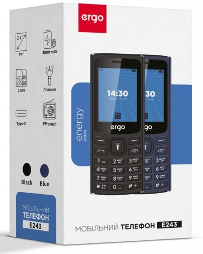 Фото: Мобільний телефон ERGO E243 Blue № 13 | KTC