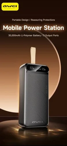 Фото: Батарея універсальна Awei PA-12 30000mAh 22.5W Black (6954284021838) № 13 | KTC