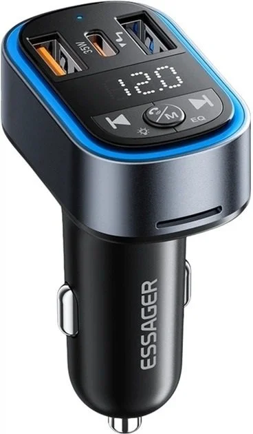Фото: FM-Трансмітер + АЗП Essager 35W BT 5.3 Black (ECCFM-CT0G-P) № 6 | KTC