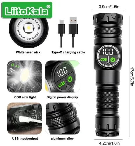 Фото: Ліхтар ручний LiitoKala LF-1826 no battery № 12 | KTC