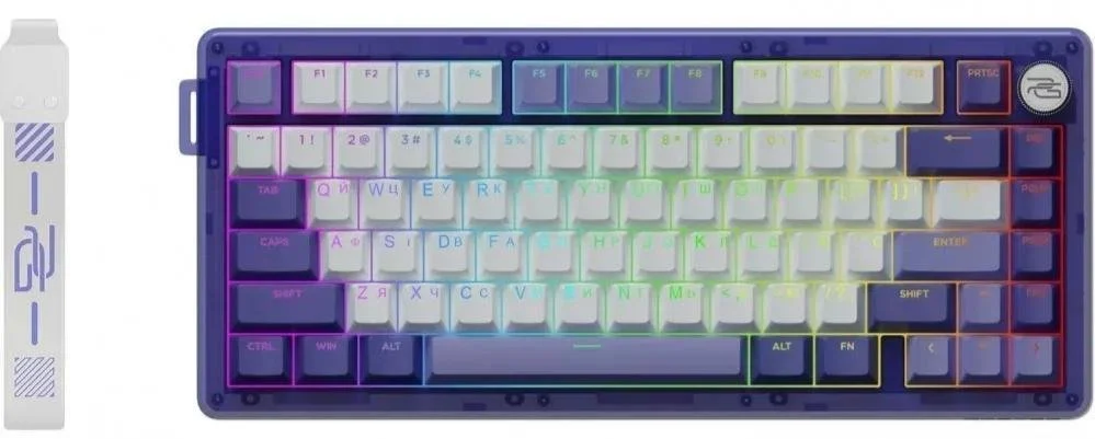 Фото: Клавіатура Proove Gaming T-Racer ENG/UKR WL/BT/USB Purple/White (WKTR00022417) № 11 | KTC