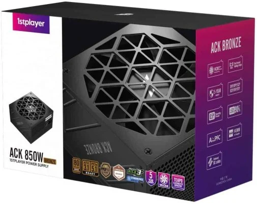 Фото: Блок живлення 1stPlayer 850W ACK Bronze HA-850AA2 (ACK-BRZ-850-BK-EU) № 13 | KTC