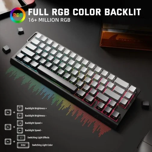 Фото: Клавіатура Attack Shark X68 Pro HE WL/BT/USB Moonlit Night (X68PROHEML_AS) № 22 | KTC