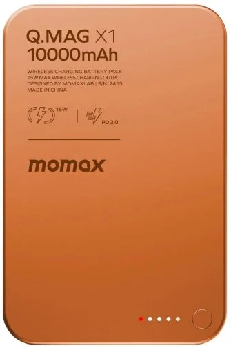 Фото: Батарея універсальна Momax Q.MAG X1 10000mAh 20W / Qi 15W Orange (IP117AM) № 17 | KTC