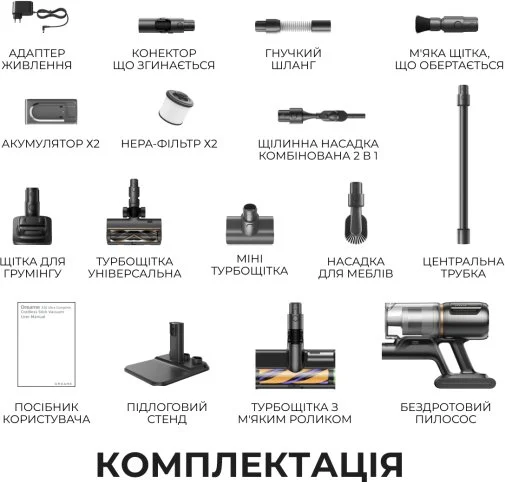 Фото: Ручний бездротовий пилосос Dreame Z30 Ultra Complete (VZV38L) № 15 | KTC