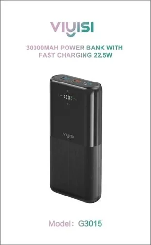 Фото: Батарея універсальна VIYISI G3015 30000mAh 22.5W Black (1186336) № 11 | KTC