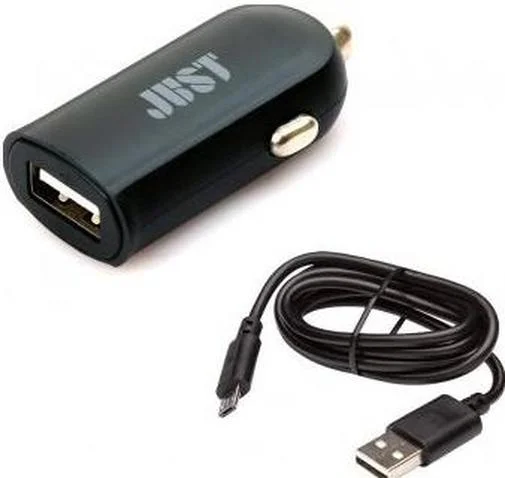 Фото: Автомобільний зарядний пристрій Just Me2 1xUSB 2.4A + microUSB чорний № 5 | KTC