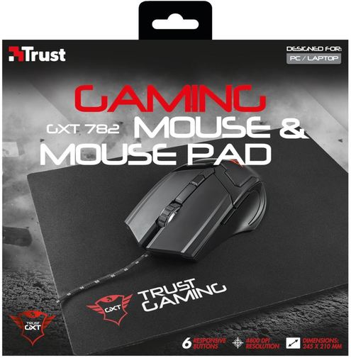 Мишка Trust GXT 782 Gaming чорна + килимок