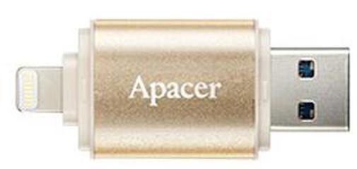 Флешка USB Apacer AH190 Lightning Dual 64GB AP64GAH190C-1 Gold