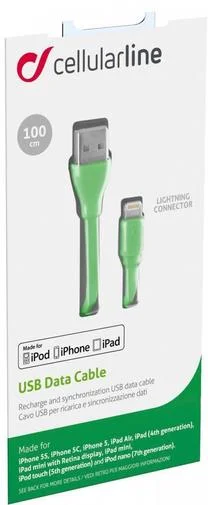 Фото: Кабель Cellular Line AM / Lightning 1m Green (USBDATACFLMFIIPH5G) № 5 | KTC
