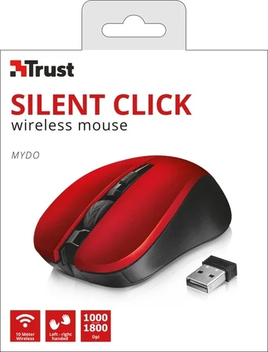 Фото: Миша Trust Mydo Silent Click Wireless Red (21871) № 6 | KTC