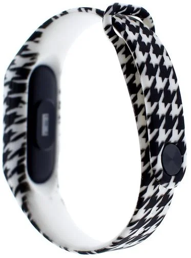 Фото: Ремінець для фітнес браслету Mijobs Xiaomi Mi Band 2 чорний/білий № 5 | KTC