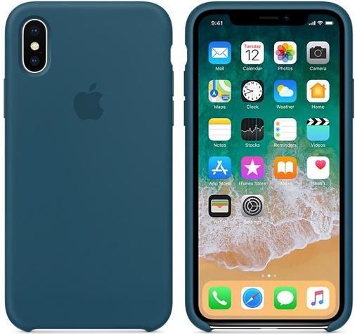 for iPhone X - Silicone Case Cosmos Blue