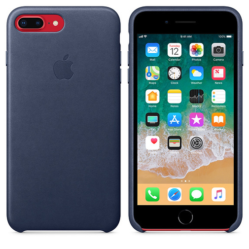 Чохол Apple for iPhone 7/8 Plus - Leather Case Midnight Blue (MQHL2)