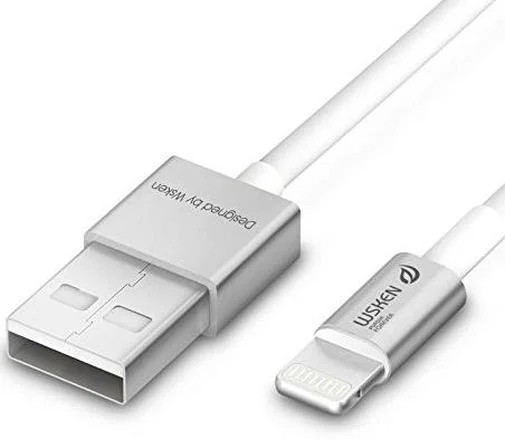 Фото: Кабель WSKEN Charging Data MFI certificate AM / Lightning 1m Silver (Silver AXTM-01) № 5 | KTC