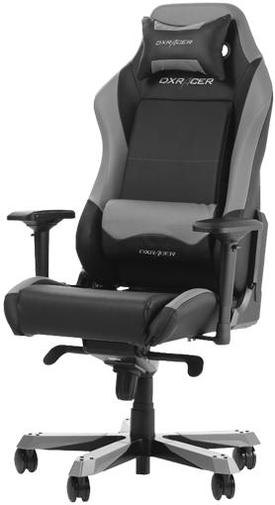 Крісло ігрове DXRacer Iron OH/IS11/NG, PU шкіра, Al основа, Black/Grey