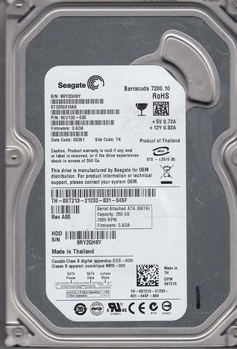 Жорсткий диск Seagate Barracuda 250GB ST3250310AS – купити в інтернет ...