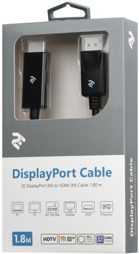 Кабель 2E DP / HDMI 1.8m Black (2E-W1705)