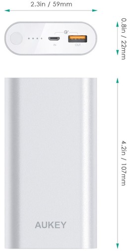 Батарея універсальна AUKEY PB-T15 Power Bank 10050mAh QC (LLTS105385)