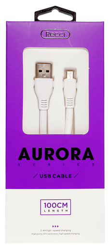 Кабель Recci RCM-F01 AURRA AM / Micro USB 1m White (RCM-F01 White)