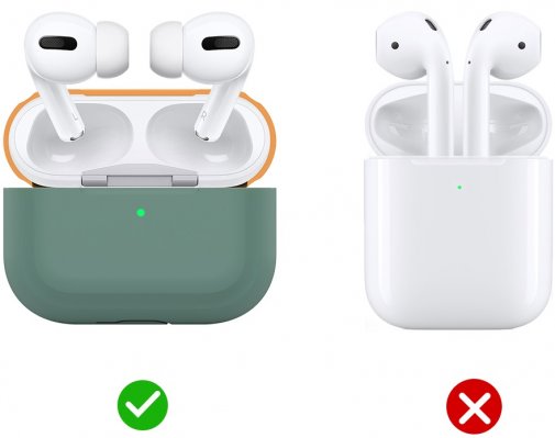 Чохол для Airpods Pro AhaStyle Silicone Case DUO Case for AirPods Midnight Green/Orange (AHA-0P200-DDO)