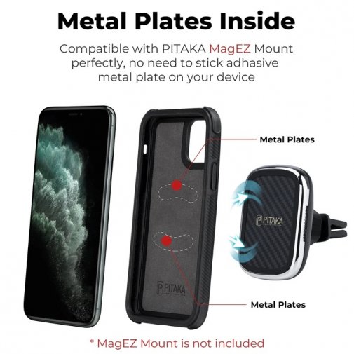 Чохол-накладка Pitaka для Apple iPhone 11 Pro Max - MagEZ Case Pro Black/Grey