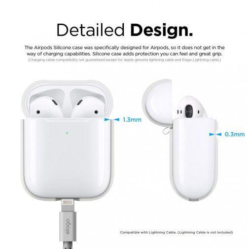 Чохол for Airpods Elago - A2 Silicone Case White with Wireless Charging (EAP2SC-WH)