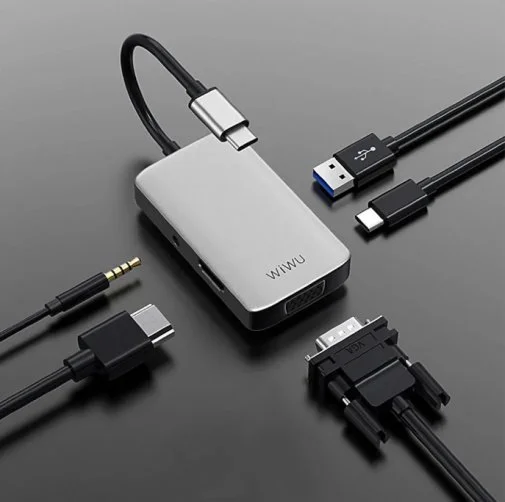 Фото: USB-хаб WIWU Alpha 5in1 USB-C Hub A513HVP Grey (Alpha 513HVP Grey) № 7 | KTC