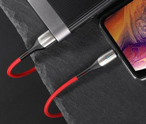 Кабель Baseus AM/Lightning Horizontal Data Cable 2m Red