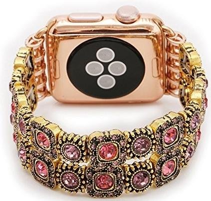  Ремінець HiC for Apple Watch 38/40mm - Vintage Faux Crystal Band Pink