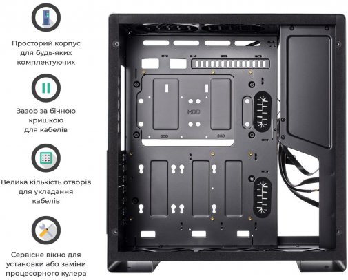 Корпус QUBE Griffin Black with window (QBU5A_WBNU3)