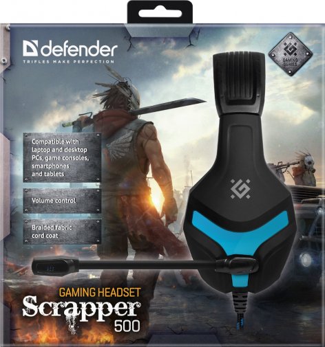 Гарнітура Defender Scrapper 500 Black/Blue (64501)