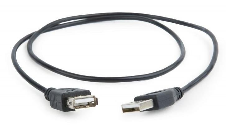 Кабель Cablexpert AM / AF 0.75m Black (CC-USB2-AMAF-75CM/300-BK)