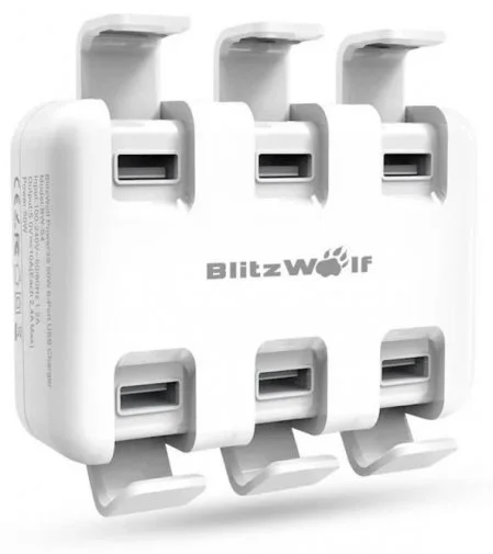 Фото: Зарядний пристрій BlitzWolf BW-S4 Smart 6-Port High Speed White № 8 | KTC