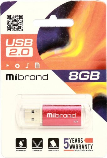 Флешка USB Mibrand Cougar 8GB Red (MI2.0/CU8P1R)