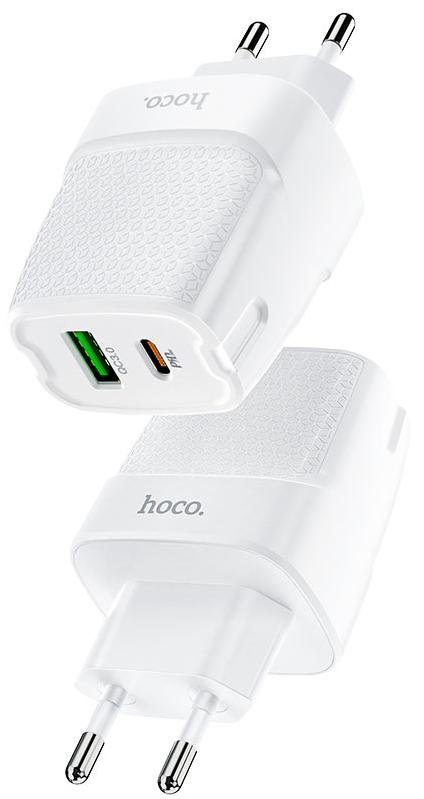 Зарядний пристрій Hoco C85A Bright PD20W / QC3.0 White (C85A + Type-C White)