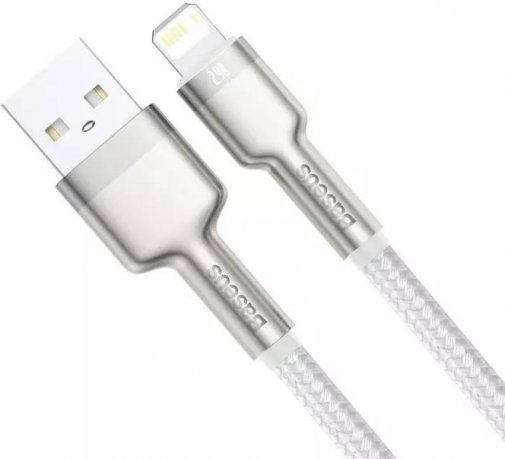 Кабель Baseus ICafule Series Metal Cable USB For iP AM / Lightning 2m White (CALJK-B02)