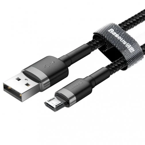 Фото: Кабель Baseus Cafule 2A AM / Micro USB 3m Grey/Black (CAMKLF-HG1) № 11 | KTC