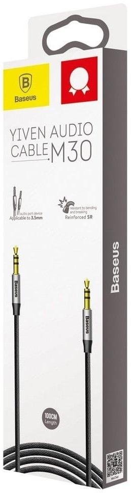 Кабель Baseus Yiven M30 Jack 3.5mm / Jack 3.5mm 1.5m Silver/Black (CAM30-CS1)