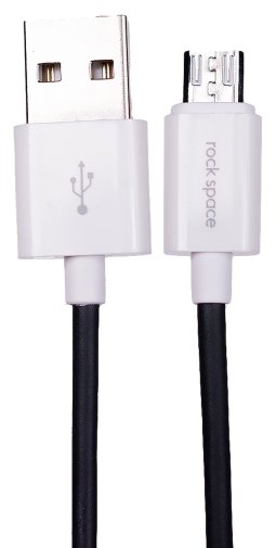 Кабель Rock Space S08 Round Cable 2.1A AM / Micro USB 1m Black (RCB0688)