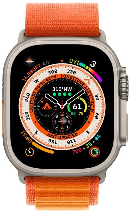 Смарт годинник Apple Watch Series Ultra 49mm Titanium Case with Orange Alpine Loop
